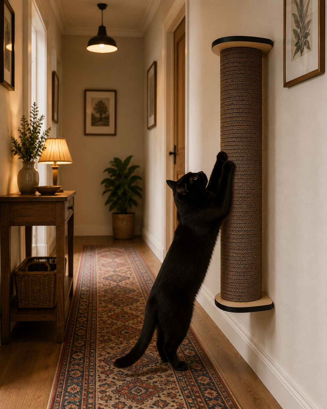 TAURO / Rascador Redondo de Cartón para Gatos | 60 y 80 cm | Suelo o Pared | Recambios - Imagen 5