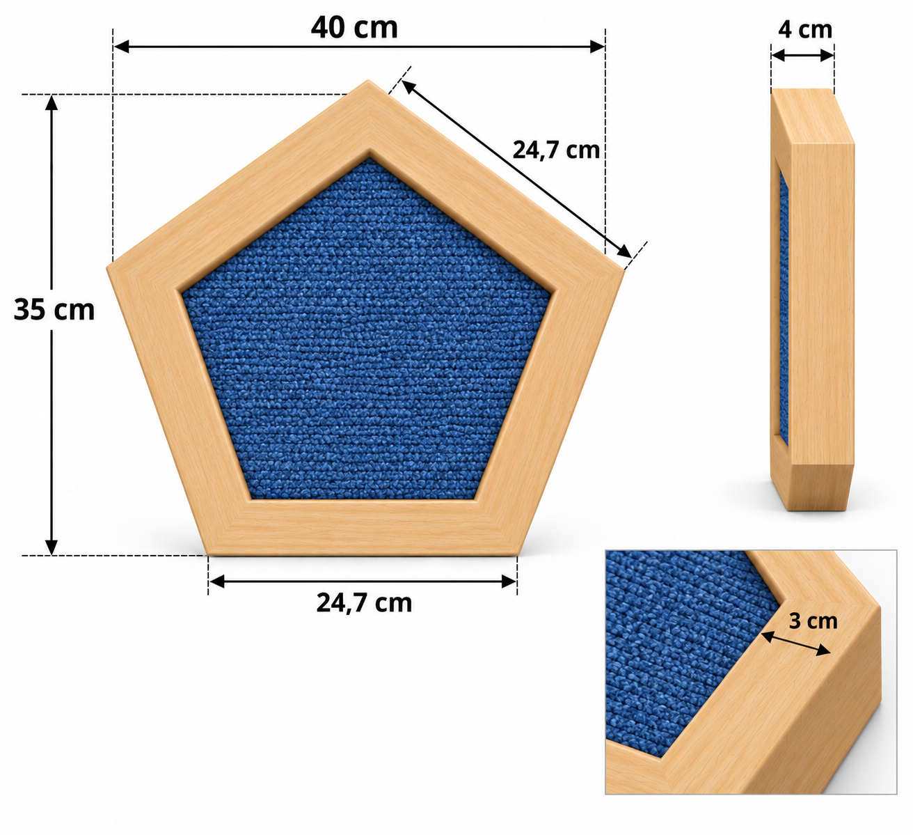 MARTE / Rascador para Gatos | Forma de Pentágono | Rascador de Pared o Suelo | Cartón, Sisal o Moqueta | Superficie Intercambiable - Imagen 2